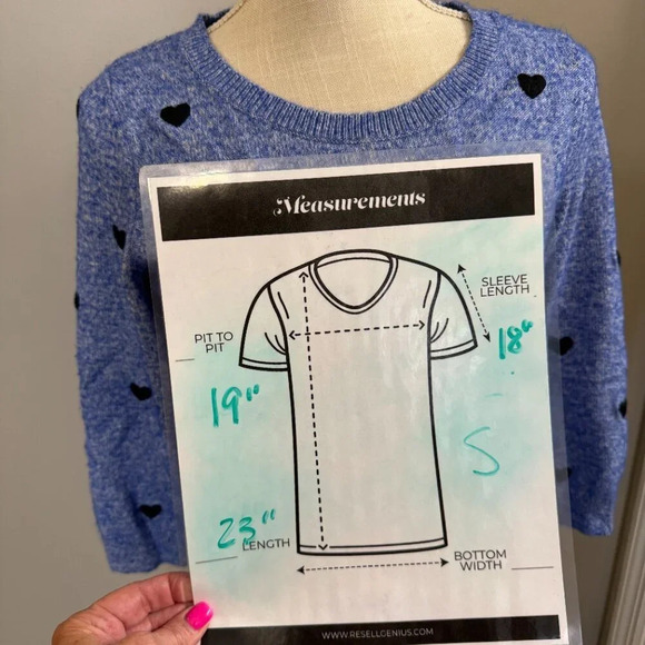 Women's Talbots Embroidered Heart Crewneck 3/4 Sleeve Sweater. Size Small - Picture 5 of 8